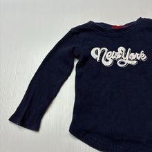 Load image into Gallery viewer, Boys Sprout, navy waffle cotton long sleeve top, GUC, size 2,  