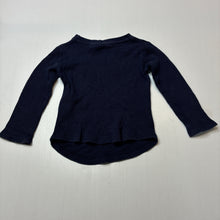 Load image into Gallery viewer, Boys Sprout, navy waffle cotton long sleeve top, GUC, size 2,  
