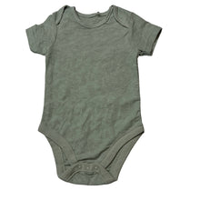 Load image into Gallery viewer, Unisex DKNY Jeans, green cotton bodysuit / romper, EUC, size 0,  