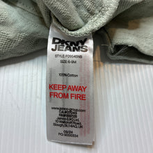 Load image into Gallery viewer, Unisex DKNY Jeans, green cotton bodysuit / romper, EUC, size 0,  