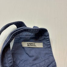 Load image into Gallery viewer, Unisex Rupert &amp; Rosie, blue cotton overalls / shortalls, EUC, size 2-3,  