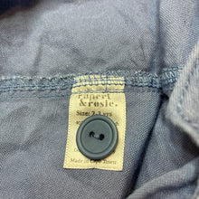 Load image into Gallery viewer, Unisex Rupert &amp; Rosie, blue cotton overalls / shortalls, EUC, size 2-3,  