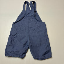 Load image into Gallery viewer, Unisex Rupert &amp; Rosie, blue cotton overalls / shortalls, EUC, size 2-3,  