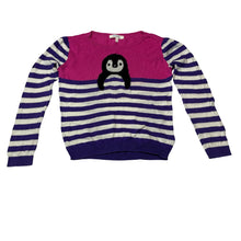 Load image into Gallery viewer, Girls Mix Kids, lightweight knitted cotton sweater / jumper, penguin, GUC, size 3,  