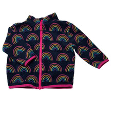 Load image into Gallery viewer, Girls Anko, fleece zip up sweater / jumper, rainbows, FUC, size 1,  