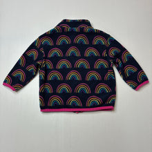 Load image into Gallery viewer, Girls Anko, fleece zip up sweater / jumper, rainbows, FUC, size 1,  
