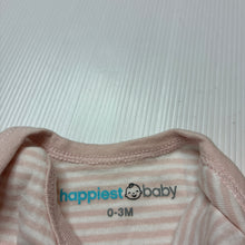 Load image into Gallery viewer, Unisex Happiest Baby, striped organic cotton bodysuit / romper, EUC, size 000,  