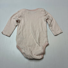 Load image into Gallery viewer, Unisex Happiest Baby, striped organic cotton bodysuit / romper, EUC, size 000,  