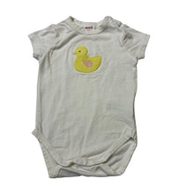 Load image into Gallery viewer, Unisex Seed, stretchy bodysuit / romper, duck, GUC, size 0000,  