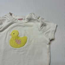 Load image into Gallery viewer, Unisex Seed, stretchy bodysuit / romper, duck, GUC, size 0000,  