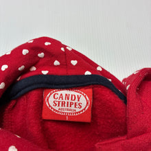 Load image into Gallery viewer, Girls CANDY STRIPES, fleece lined hooded poncho, pilling, FUC, size 1,  