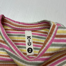 Load image into Gallery viewer, Girls KID, ribbed organic cotton blend long sleeve top, EUC, size 2,  