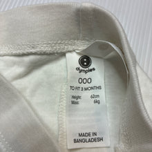 Load image into Gallery viewer, Unisex Dymples, organic cotton footed leggings / bottoms, EUC, size 000,  