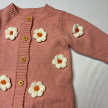 Load image into Gallery viewer, Girls SHEIN, pink knitted romper, flowers, EUC, size 000,  