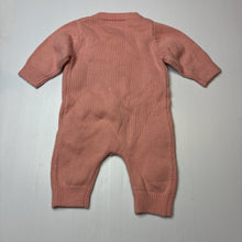 Load image into Gallery viewer, Girls SHEIN, pink knitted romper, flowers, EUC, size 000,  