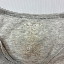 Load image into Gallery viewer, Unisex KIRKLAND, grey cotton bodysuit / romper, GUC, size 00,  