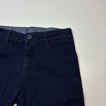 Load image into Gallery viewer, Boys B Collection, navy stretch cotton chino shorts, adjustable, GUC, size 8,  