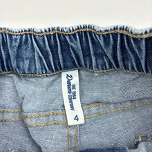 Load image into Gallery viewer, Girls 1964 Denim Co, blue stretch denim jeans, elasticated, Inside leg: 33cm, GUC, size 4,  