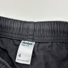 Load image into Gallery viewer, Boys Anko, lightweight cotton pants, elasticated, Inside leg: 38.5cm, GUC, size 4,  