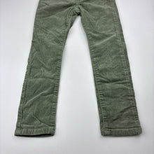 Load image into Gallery viewer, Girls H&amp;M, khaki stretch corduroy pants, adjustable, Inside leg: 42.5cm, GUC, size 5,  