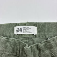 Load image into Gallery viewer, Girls H&amp;M, khaki stretch corduroy pants, adjustable, Inside leg: 42.5cm, GUC, size 5,  