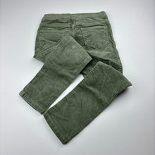 Load image into Gallery viewer, Girls H&amp;M, khaki stretch corduroy pants, adjustable, Inside leg: 42.5cm, GUC, size 5,  