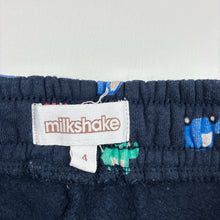 Load image into Gallery viewer, Boys Milkshake, navy fleece lined track pants, Inside leg: 40cm, GUC, size 4,  
