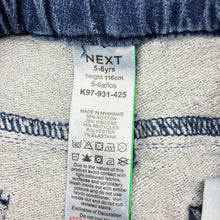 Load image into Gallery viewer, Boys Next, soft feel stretch knit denim pants, elasticated, Inside leg: 43cm, GUC, size 5-6,  