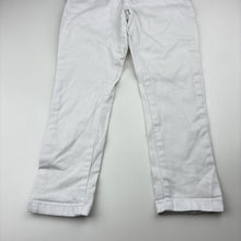 Load image into Gallery viewer, Boys Next, white stretch cotton chino pants, adjustable, Inside leg: 42cm, EUC, size 4,  