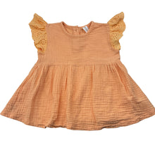 Load image into Gallery viewer, Girls Dymples, broderie trim crinkle cotton top, GUC, size 1,  