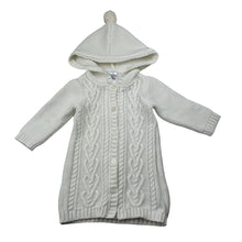 Load image into Gallery viewer, Girls Target, knitted cotton longline hooded cardigan, L: 33cm, EUC, size 000,  