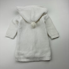 Load image into Gallery viewer, Girls Target, knitted cotton longline hooded cardigan, L: 33cm, EUC, size 000,  