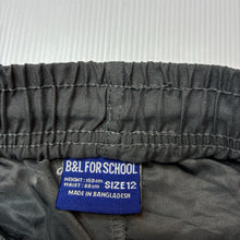 Load image into Gallery viewer, Boys B&amp;L, grey school shorts, elasticated, EUC, size 12,  