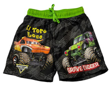 Load image into Gallery viewer, Boys Monster Jam, lightweight board shorts, elasticated, GUC, size 5,  