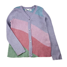 Load image into Gallery viewer, Girls Cotton On, metallic ribbed knit cardigan, marks back right cuff, FUC, size 5,  