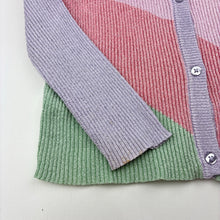 Load image into Gallery viewer, Girls Cotton On, metallic ribbed knit cardigan, marks back right cuff, FUC, size 5,  