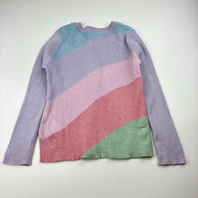 Load image into Gallery viewer, Girls Cotton On, metallic ribbed knit cardigan, marks back right cuff, FUC, size 5,  