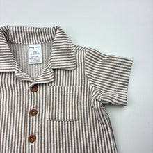 Load image into Gallery viewer, Boys Baby Berry, striped short sleeve shirt, EUC, size 000,  