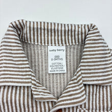Load image into Gallery viewer, Boys Baby Berry, striped short sleeve shirt, EUC, size 000,  