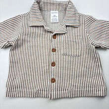 Load image into Gallery viewer, Boys Baby Berry, striped short sleeve shirt, EUC, size 000,  