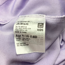 Load image into Gallery viewer, Girls Uniqlo, AIRism sports / activewear top, light mark left sleeve, FUC, size 9-10,  