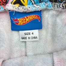 Load image into Gallery viewer, Boys Hot Wheels, fleece lined track pants, elasticated, Inside leg: 42cm, wash fade &amp; small marks, FUC, size 4,  