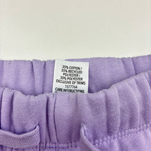 Load image into Gallery viewer, Girls Brilliant Basics, purple fleece lined track pants, Inside leg: 50cm, GUC, size 7,  