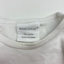 Load image into Gallery viewer, Unisex Marquise, white cotton bodysuit / romper, FUC, size 0000,  