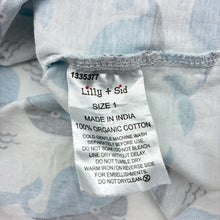 Load image into Gallery viewer, Boys Lilly + Sid, organic cotton tee / top, whales, FUC, size 1,  