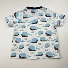 Load image into Gallery viewer, Boys Lilly + Sid, organic cotton tee / top, whales, FUC, size 1,  