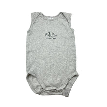 Load image into Gallery viewer, Unisex Anko, grey cotton bodysuit / romper, dinosaur, GUC, size 2,  