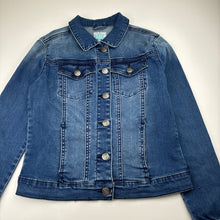 Load image into Gallery viewer, Girls Tilii, blue stretch denim jacket, GUC, size 14,  