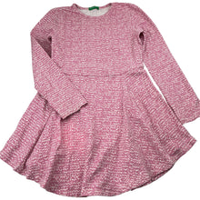 Load image into Gallery viewer, Girls United Colors of Benetton, stretchy long sleeve dress, no size, armpit to armpit: 33cm, shoulder to cuff: 45.5cm, FUC, size 7-8, L: 63cm approx