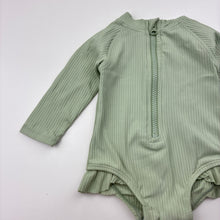 Load image into Gallery viewer, Girls Anko, ribbed long sleeve swim one-piece, GUC, size 00,  